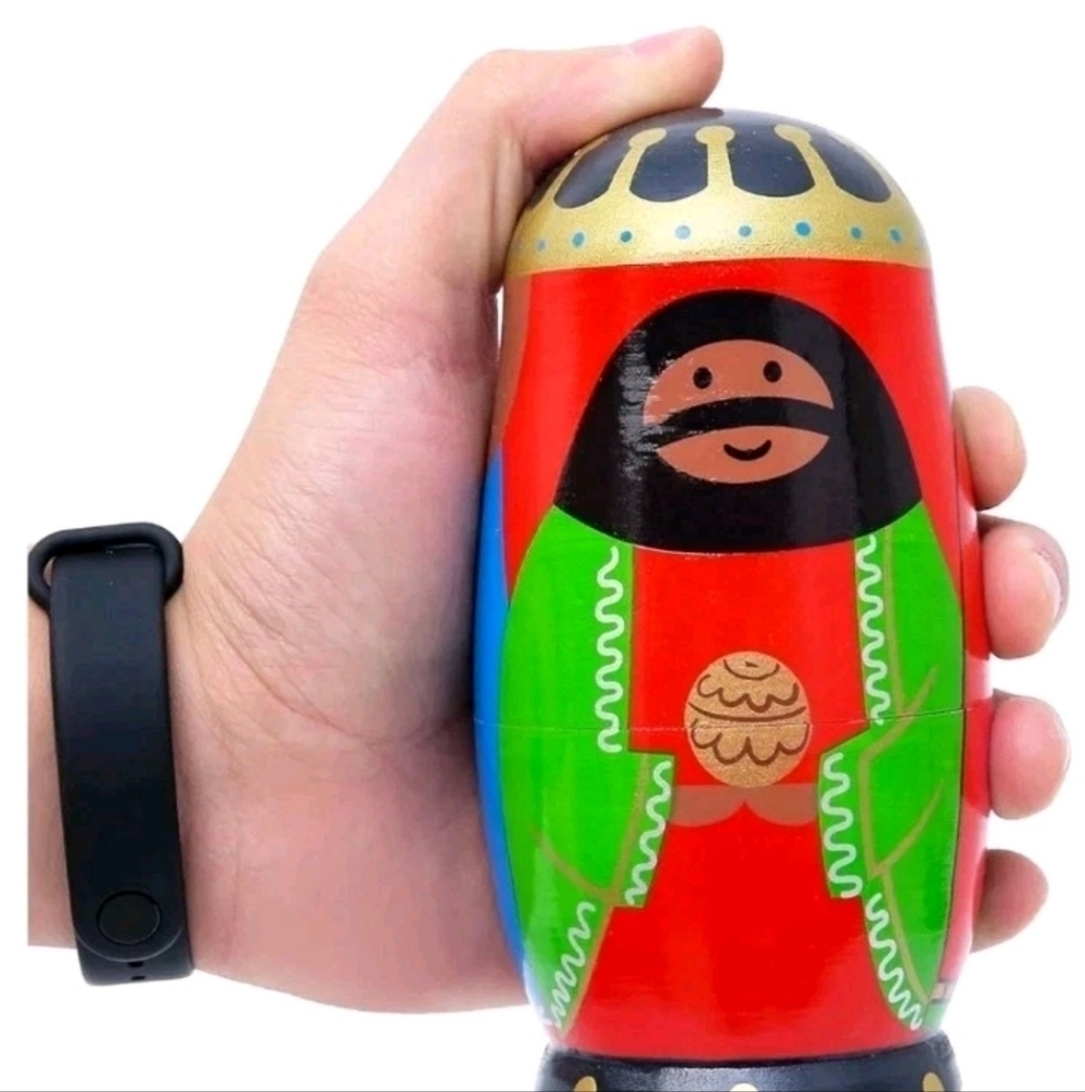 Moonmo Set Of Six Matryoshka Wooden Nesting Doll Holy Family Holiday NWOT - Picture 5 of 7